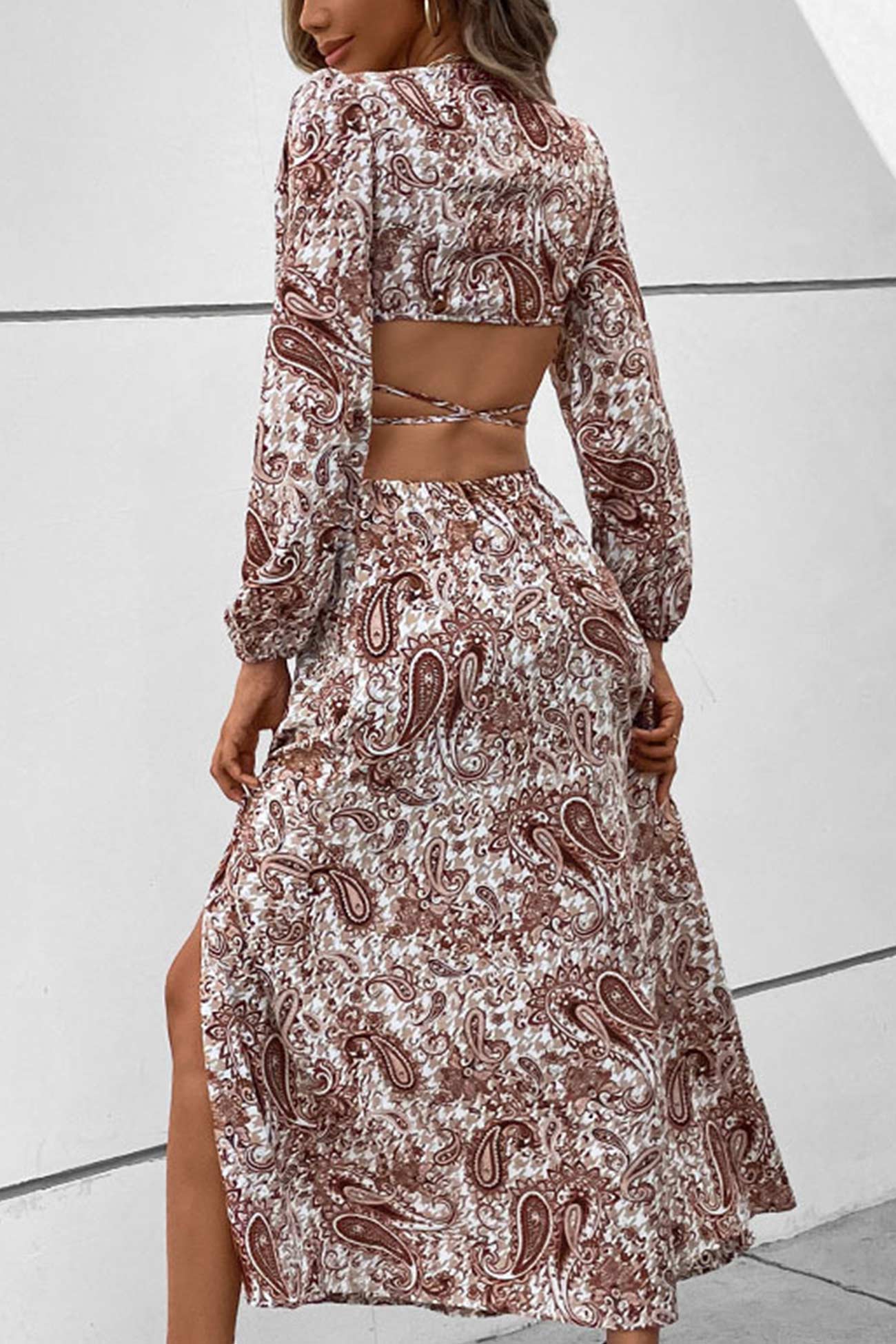 Floral Print Tie-up Crop Top Slit Midi Skirt Suits