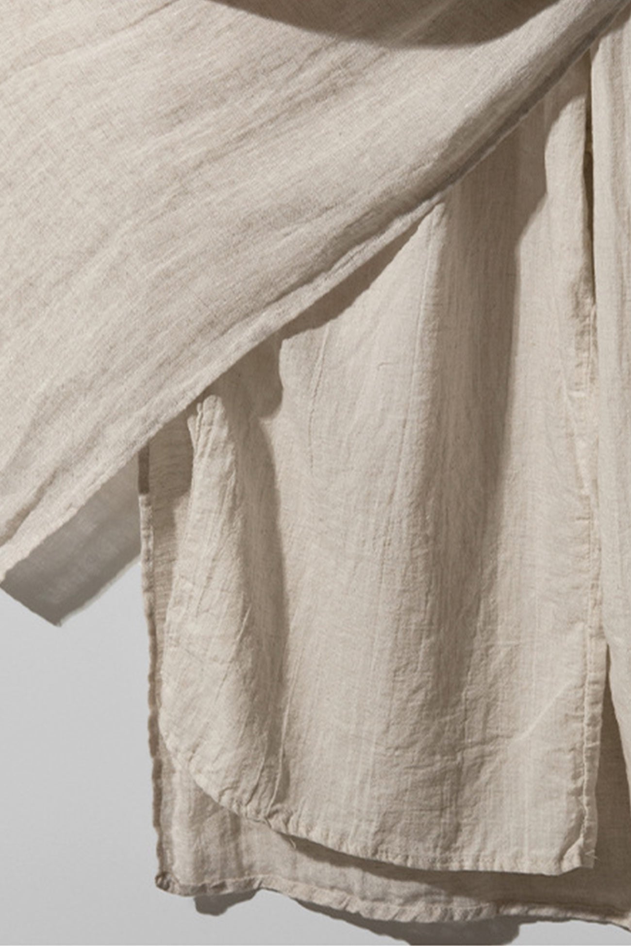 Linen Solid Pocketed Midi Skirt