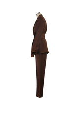 Tie-waist Suit Two-piece Long Pants Set