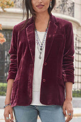 Velvet Blazer Crop Coat