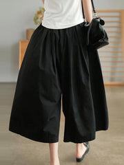 2024 New Fashion Elegant Loose Wide-leg Cotton Pants