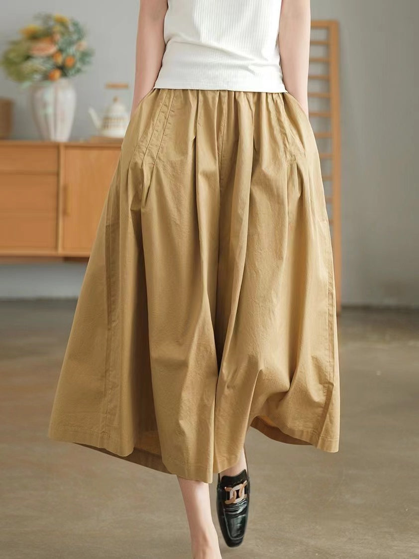 2024 New Fashion Elegant Loose Wide-leg Cotton Pants