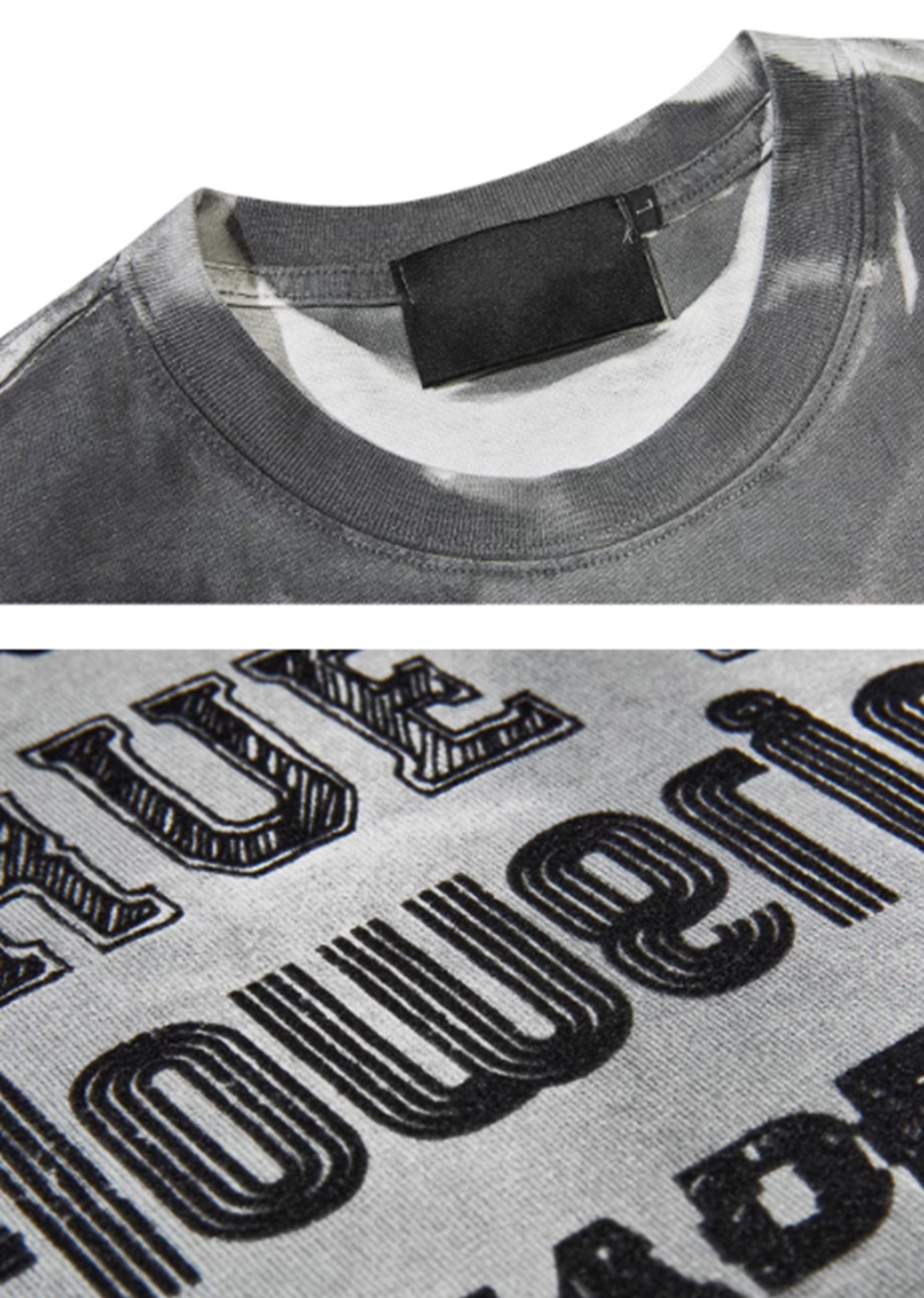 Vintage Oversized Washed Effect Printed  Short Sleeve Top Unisex