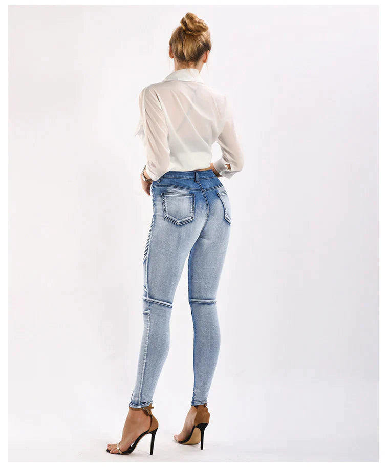 SLIM STRETCH JEANS PENCIL PANTS