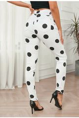 WOMEN HIGH WAIST POLKA DOT PANTS