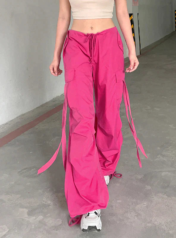 PINK RIBBON WIDE LEG BUNDLE PANTS