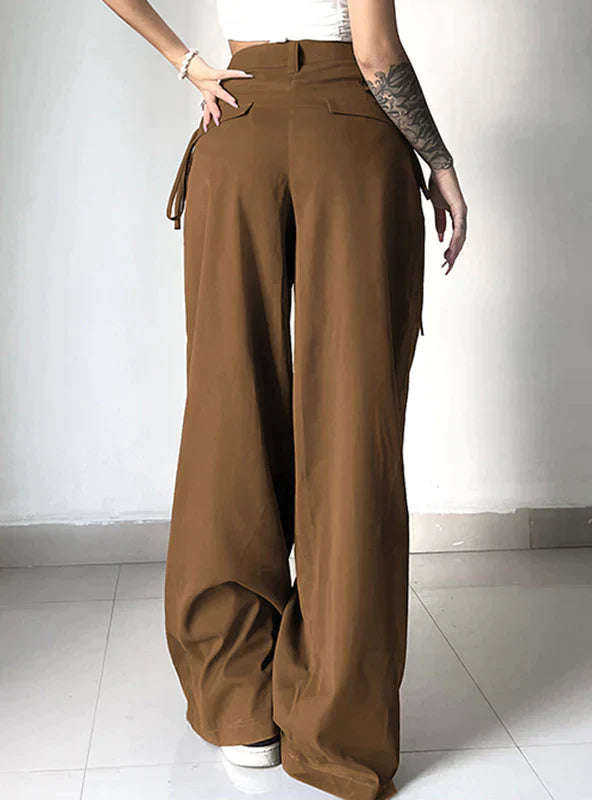 RETRO LOW WAIST LOOSE WIDE LEG PANTS