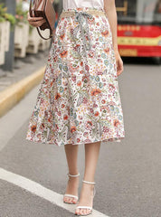 Bohemia A-Line Printed Linen Skirt Dress