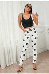 WOMEN HIGH WAIST POLKA DOT PANTS