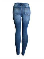 STRETCH LIGHT DARK STITCHING JEANS