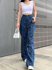 PRINTED STREET LOOSE CASUAL STRAIGHT PANTS