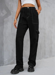 RETRO ELASTIC WAIST DENIM PANT