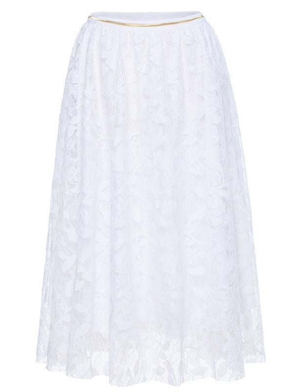 A-Line Lace Skirt Slim Elastic Waist