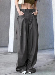 RETRO LOW WAIST LOOSE WIDE LEG PANTS