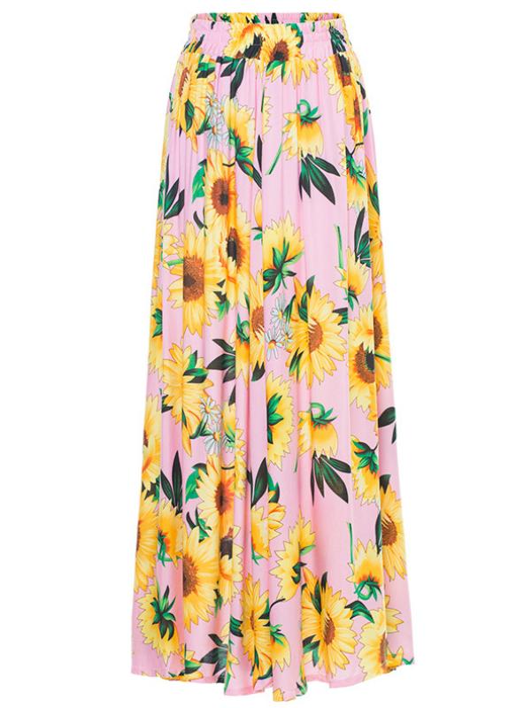 Bohemia Printed Elastic Waist Beach Skirt