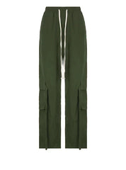 LARGE-POCKET LOOSE STRAIGHT WIDE-LEG PANTS