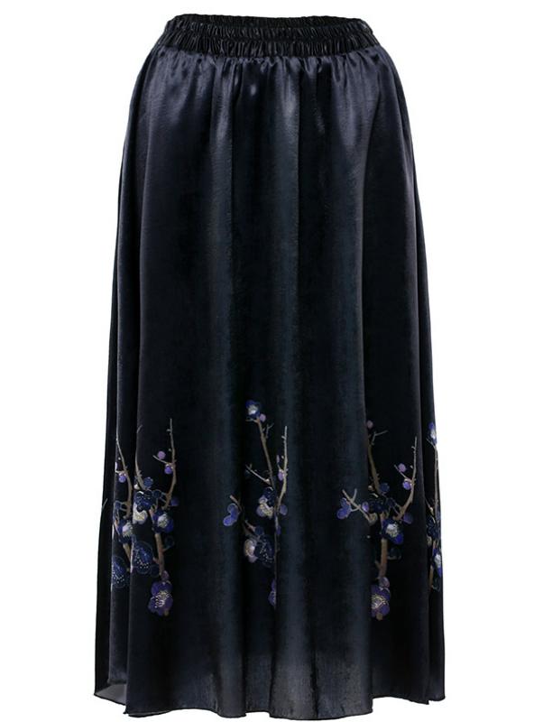 Half Length Skirt Slim Elastic Waist Printed