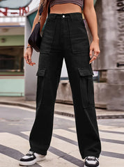 MULTI-POCKET LOOSE CASUAL DENIM OVERALLS PANT