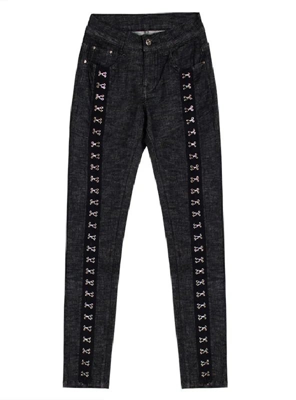 SLIM STRETCH RIVET BUTTON JEANS