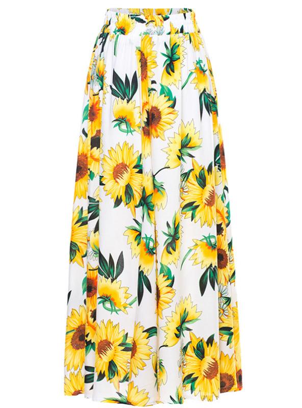 Bohemia Printed Elastic Waist Beach Skirt