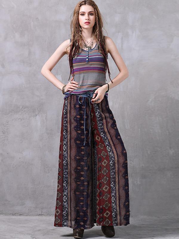 Attractive Chiffon Wide Leg Casual Pants