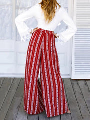 Fashion Wide Leg Split Bottom Casual Pants