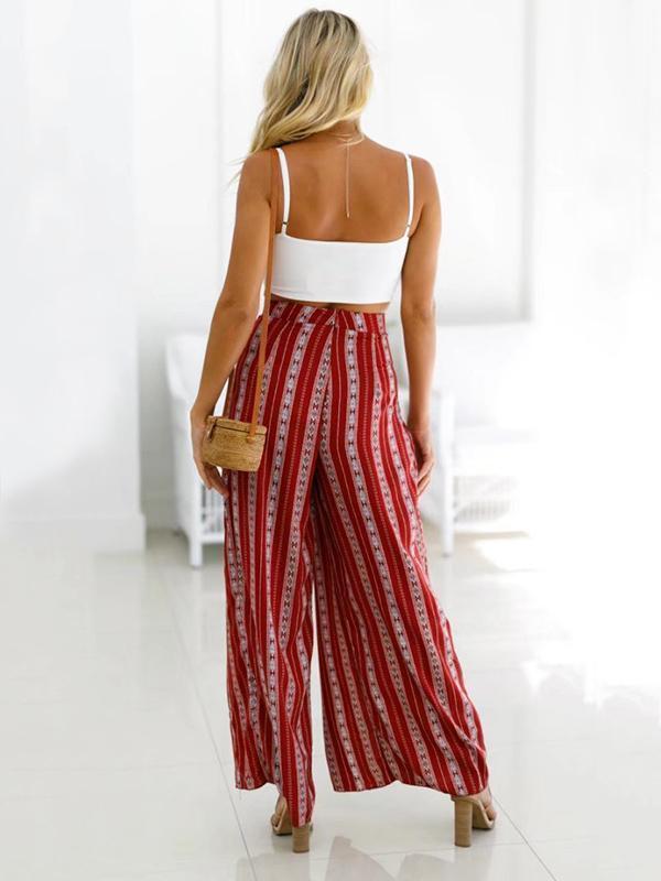 Fashion Wide Leg Split Bottom Casual Pants