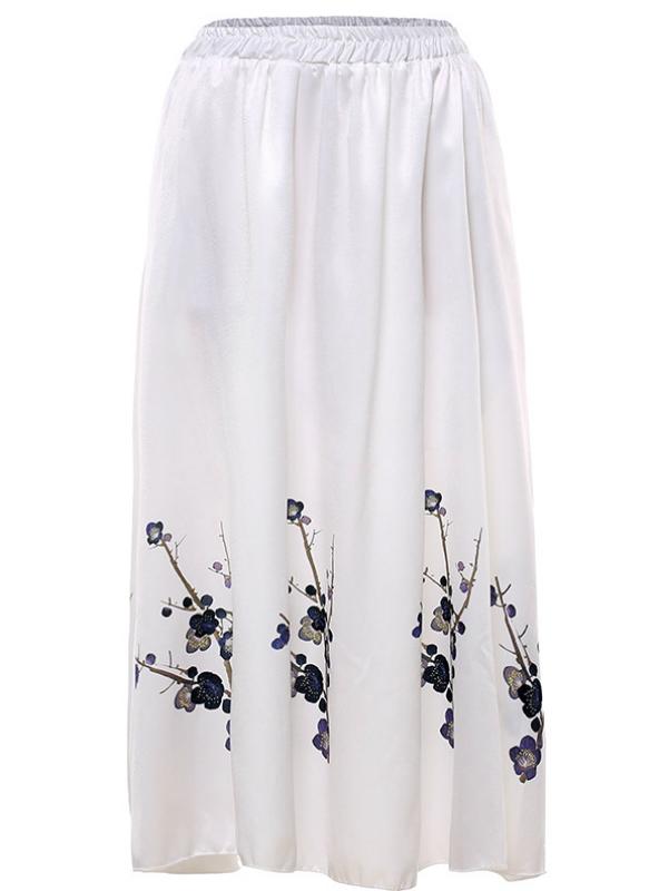 Half Length Skirt Slim Elastic Waist Printed