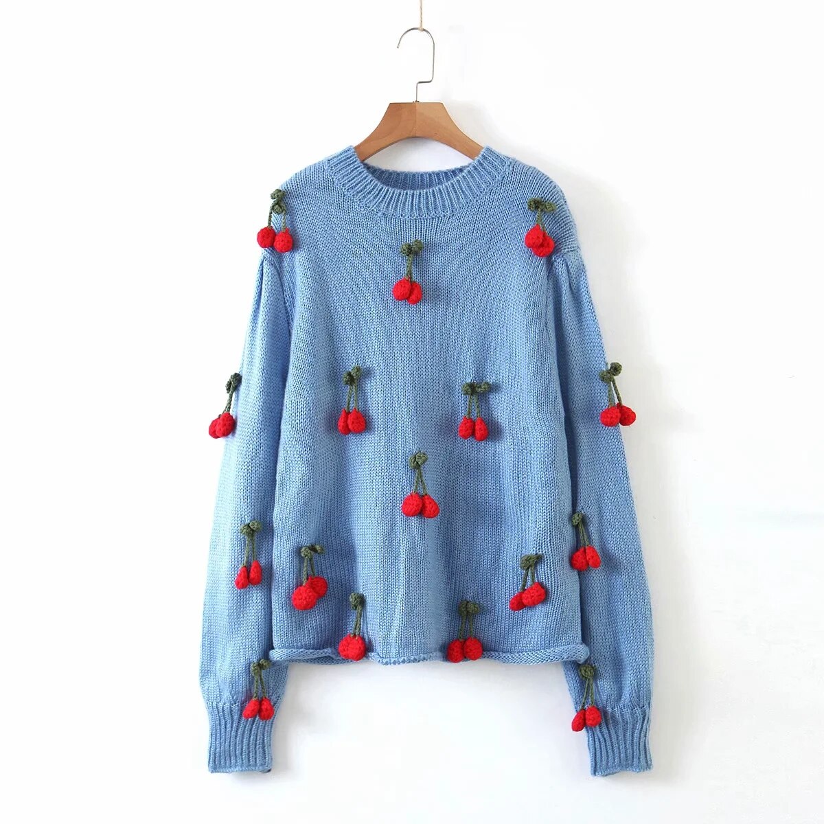 Amanda Cherry Applique Sweater