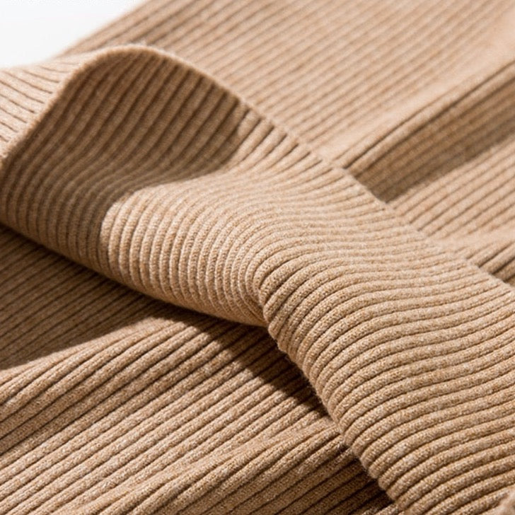 Basic Ribbed Cotton Turtleneck Sweaters