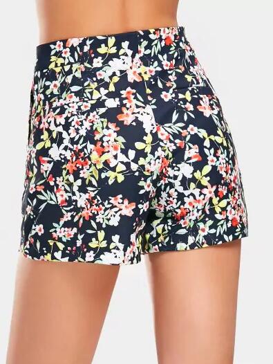 Fashion High Waist Floral Print Shorts