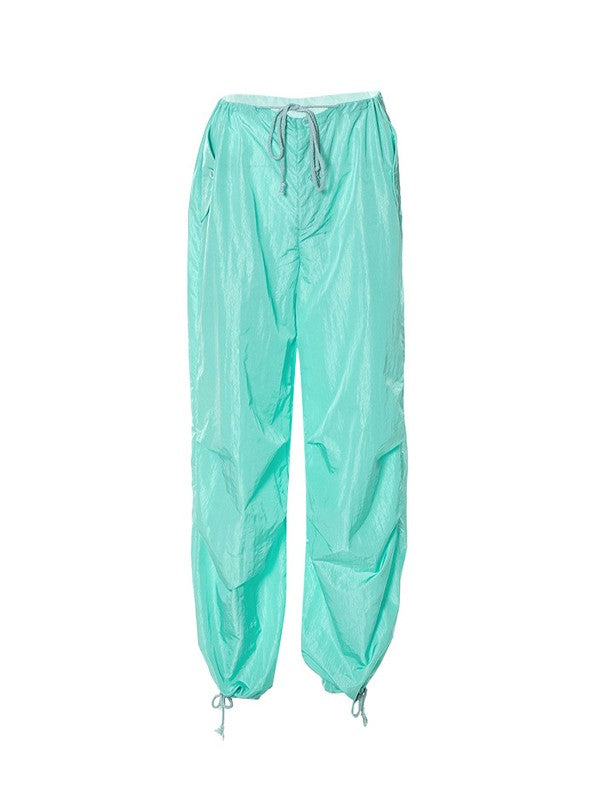 Tie Strap Baggy Trendy Parachute Cargo Pants