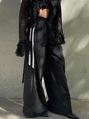 Side Stripe Graceful Wide Leg Pants