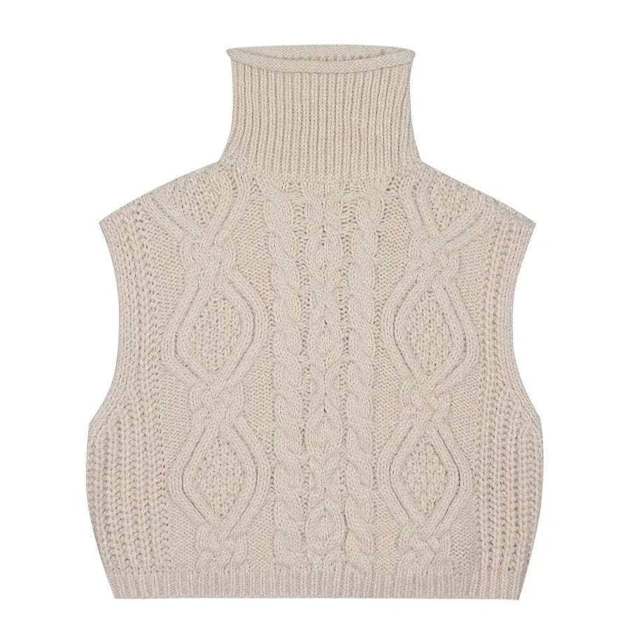 Gina Cable Knit Turtle Neck Sweater Vest