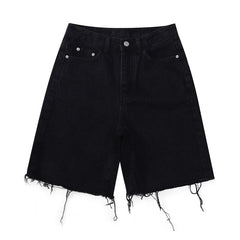 Back to school Women's Short Jeans Summer Streetwear High Waist Five Points Trousers Casual Vintage Baggy Straight Femme Denim Short Pants