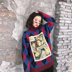 Wendy Argyle Cartoon Graphic Turtleneck Sweater