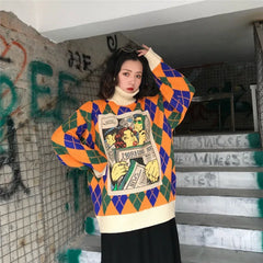 Wendy Argyle Cartoon Graphic Turtleneck Sweater