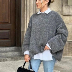 Irene Fuzzy Mohair Crewneck Sweater