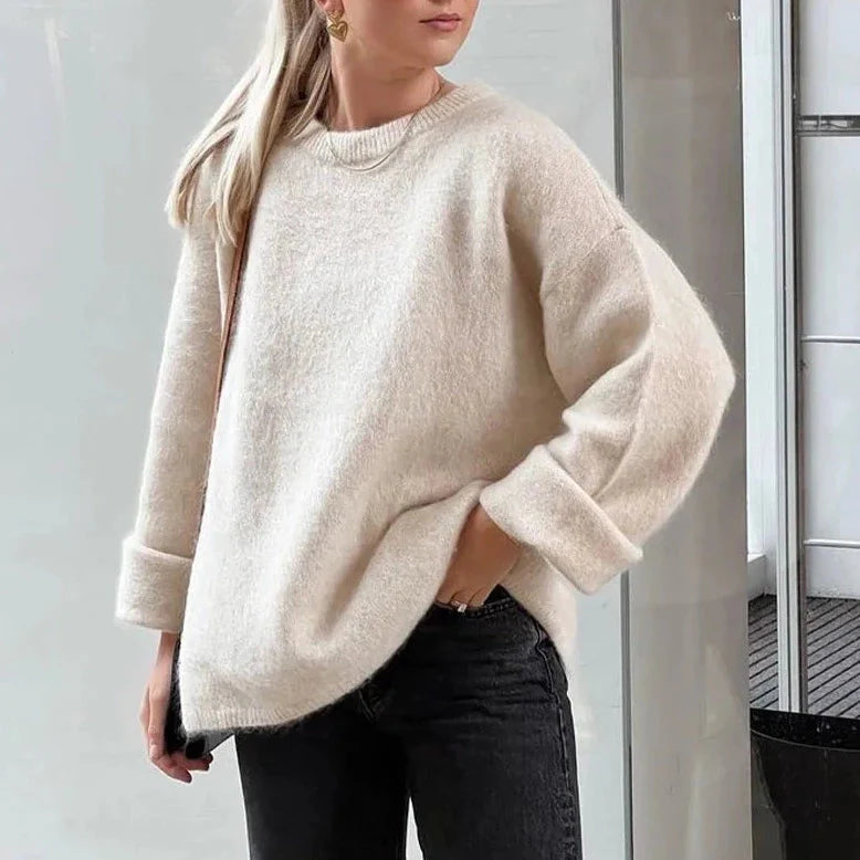 Irene Fuzzy Mohair Crewneck Sweater