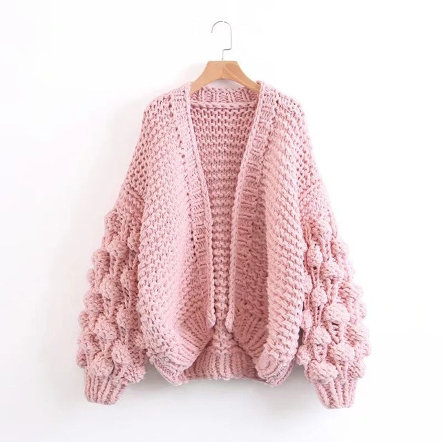 Jennifer Chunky Hand Knit Cardigan Sweater - 7 Colors