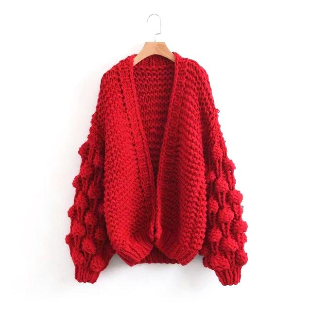 Jennifer Chunky Hand Knit Cardigan Sweater - 7 Colors