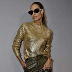 Kana Gold Metallic Sweater