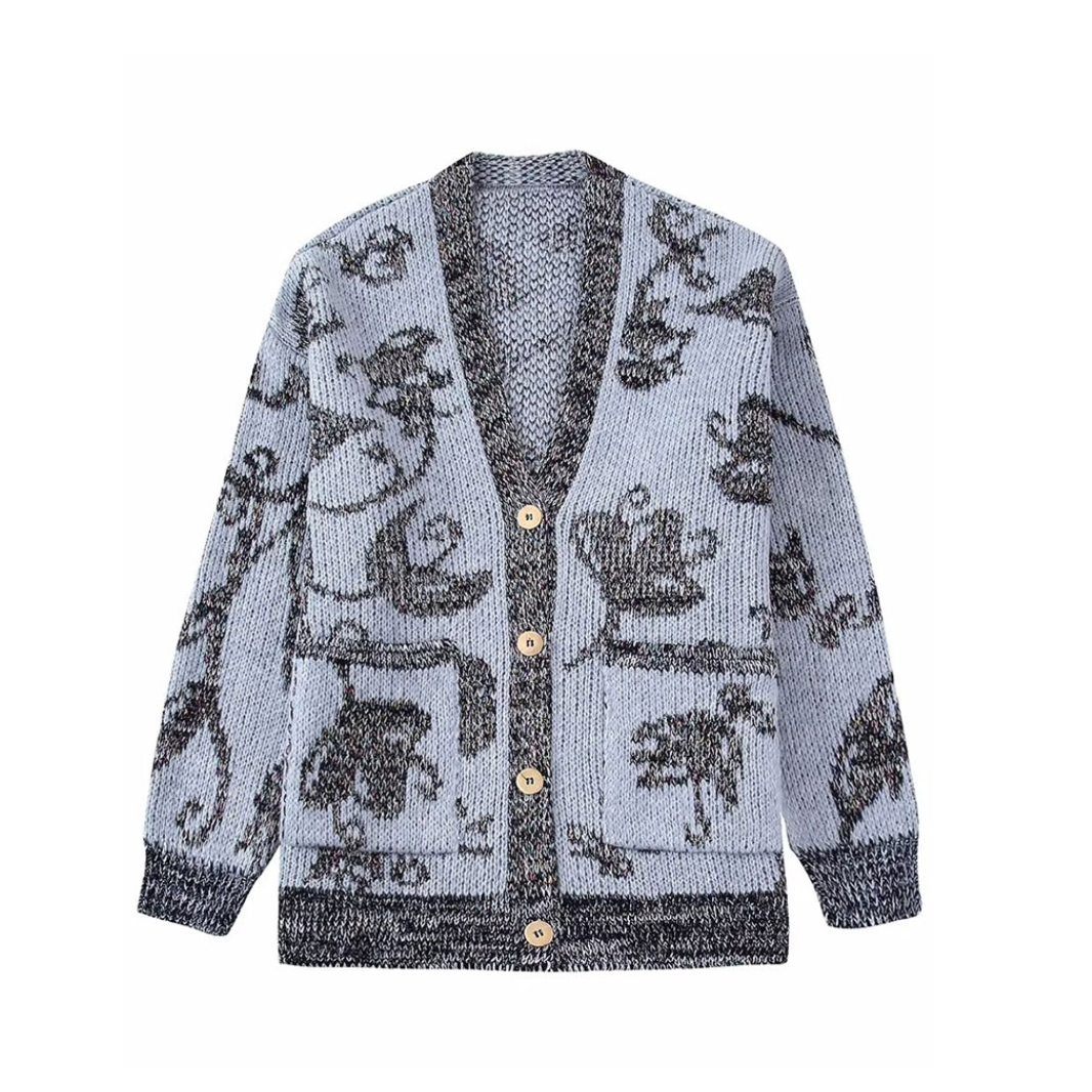 Kara Flower Vine Cardigan Sweater