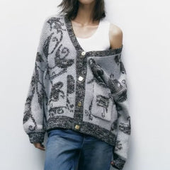 Kara Flower Vine Cardigan Sweater