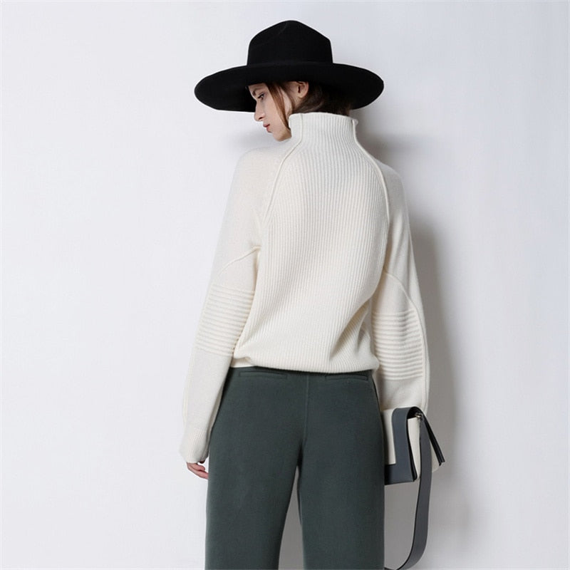 Lori Funnel Turtleneck Wool Sweater - 4 Colors