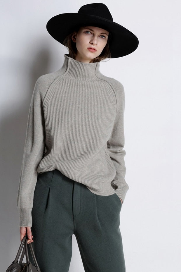 Lori Funnel Turtleneck Wool Sweater - 4 Colors