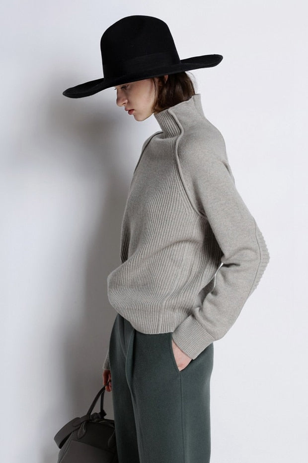 Lori Funnel Turtleneck Wool Sweater - 4 Colors