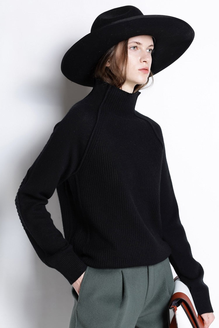 Lori Funnel Turtleneck Wool Sweater - 4 Colors