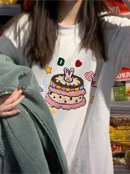 2000s Cake Print Cartoons Top