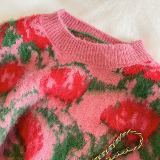 Ina Floral Fuzzy Sweater - 2 Colors